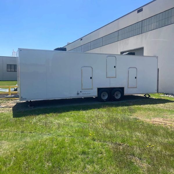 10 stall restroom outside