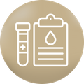 clipboard and blood test tube