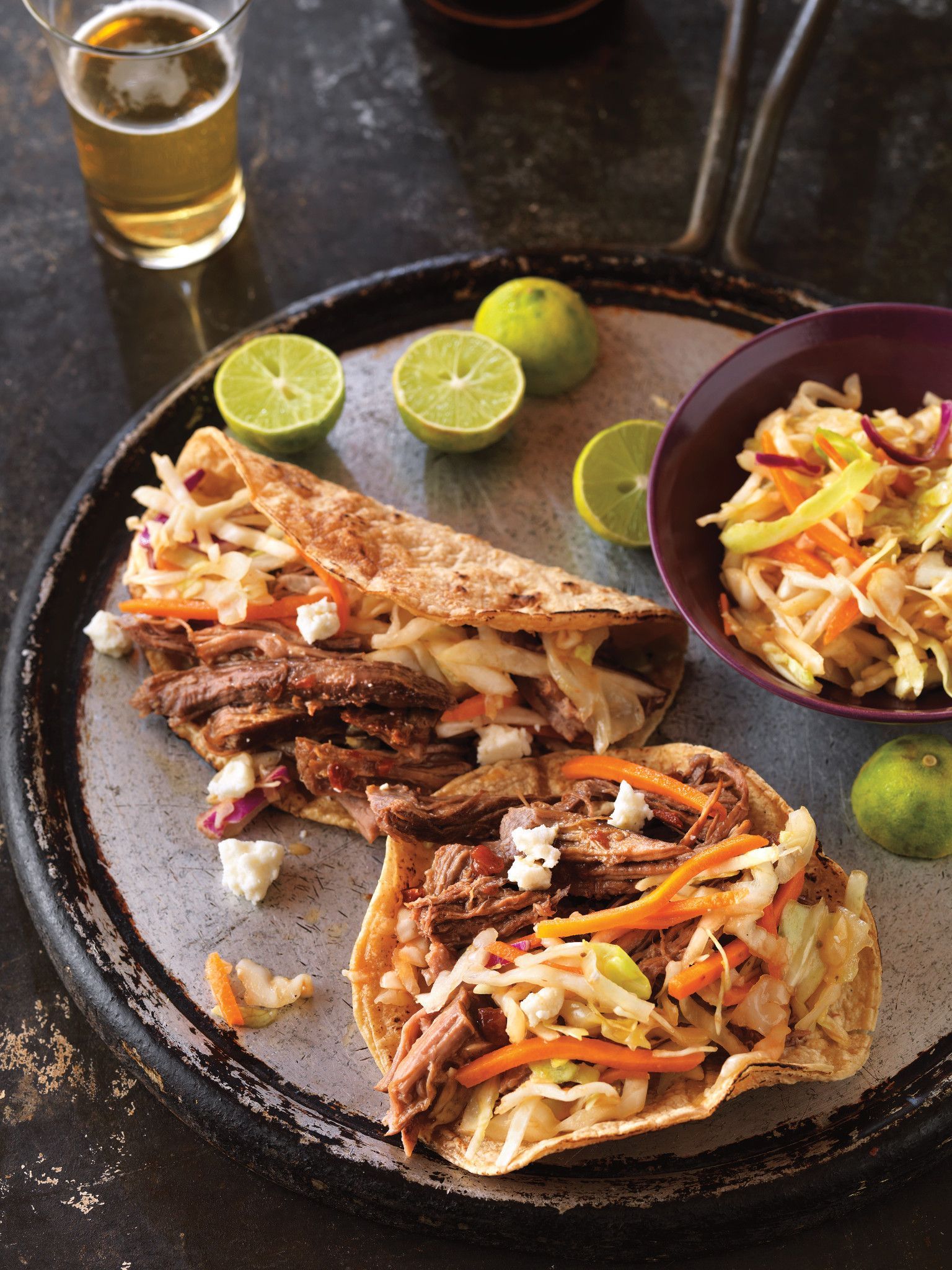 Beer-Braised Spicy Beef Tacos