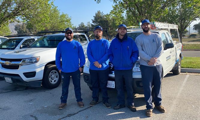 Black Knight Pest Control Team and Service Trucks Temecula