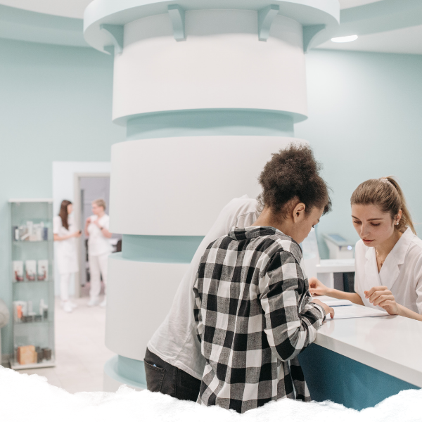 Hospital check-in desk
