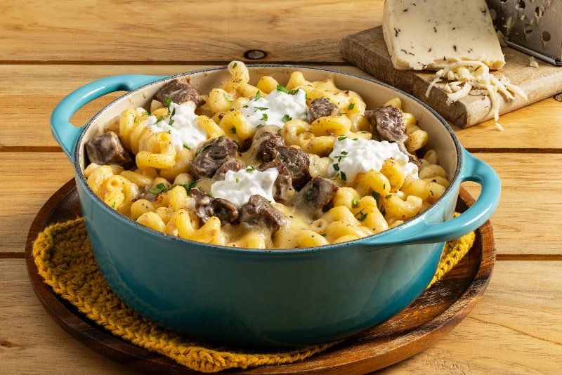 Truffle Steak and Cottage Cheese Mac