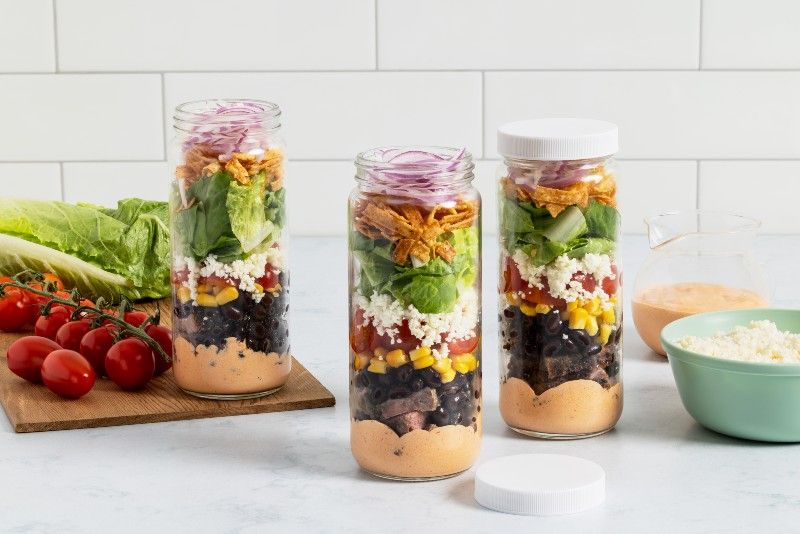 Steak Taco Salad Jars