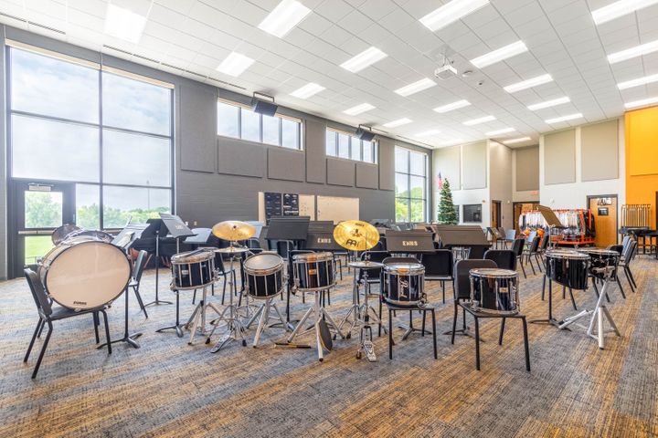 Music room construction at Elk Mound High School in northwest WI - Hoeft Builders