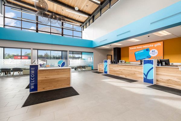 Lobby at Superior Choice Credit Union in Hayward, WI - Hoeft Builders