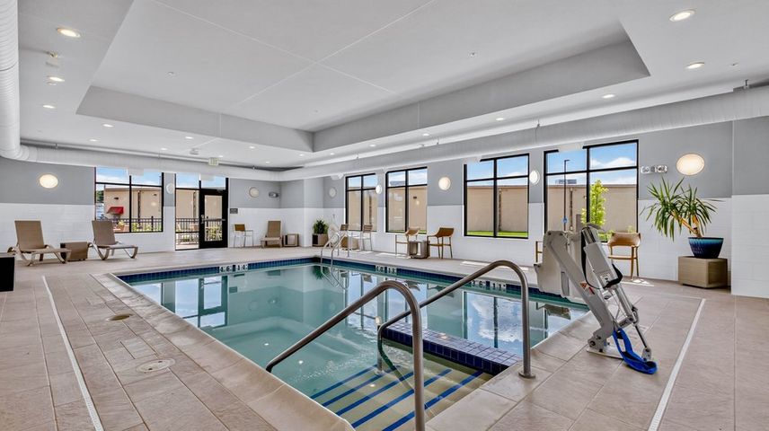 Interior pool construction at Hampton Inn in Menomonie, WI - Hoeft Builders