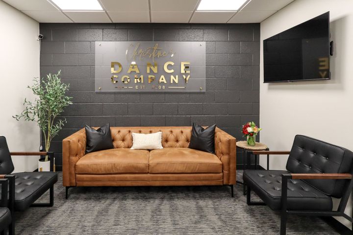 Dance studio lobby design at Christine's Dance Company in Rice Lake, WI, built by Hoeft Builders Dance studio lobby design from Christine's remodel in Rice Lake, WI - Hoeft Builders