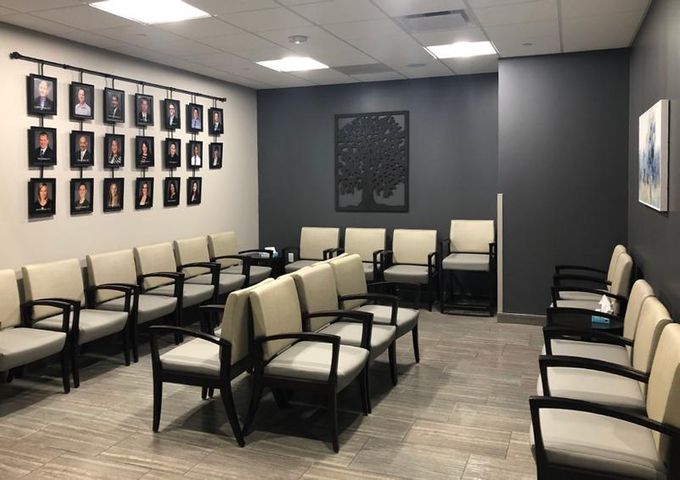 Healthcare construction for Oakleaf Clinic in Chippewa Falls, Wisconsin, featuring waiting area. Commercial contractor Hoeft Builders. Clinic waiting area at Oakleaf Clinic in Chippewa Falls, WI - Hoeft Builders