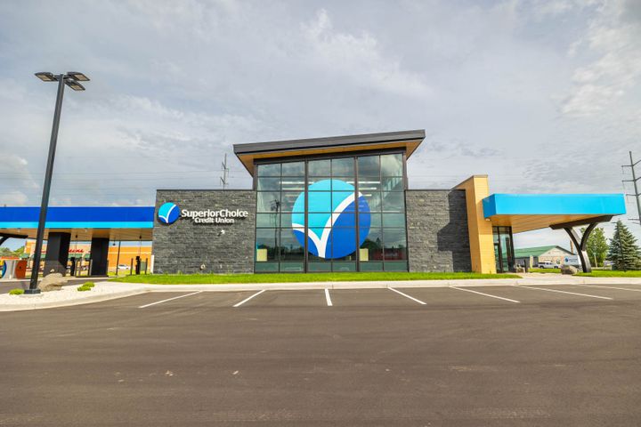 Newly built credit union for Superior Choice Credit Union in Hayward, WI - Hoeft Builders
