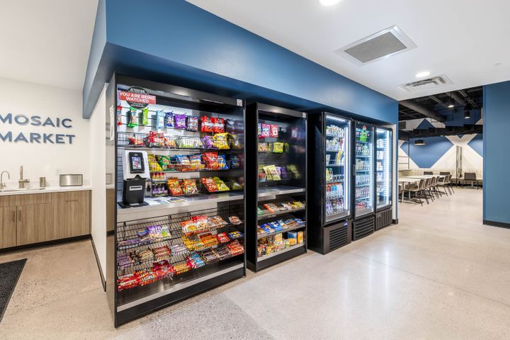 Office renovation with a breakroom market at Mosaic Technologies in Cameron, WI – Hoeft Builders