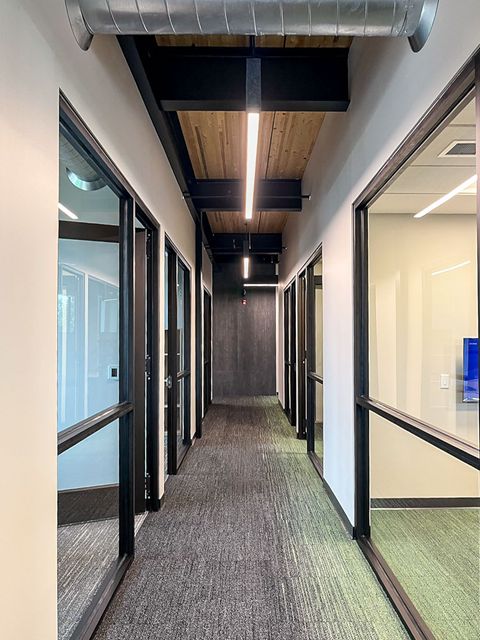 Office hallway construction at Cedar Corporation in Menomonie, WI - Hoeft Builders