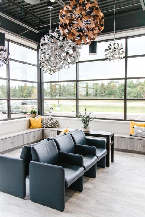 Interior construction at Horton Orthodontics in Woodbury, Minnesota, featuring waiting area, general contractor Hoeft Builders Waiting area construction at Horton Orthodontics in Woodbury, MN - Hoeft Builders