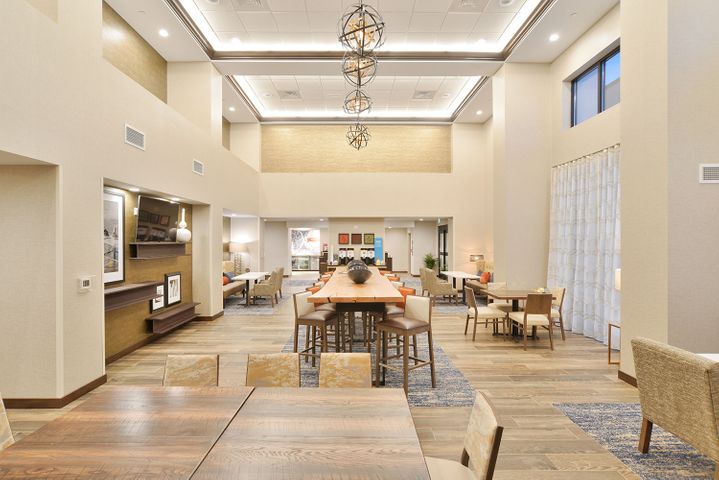 Hotel breakfast area construction at Hampton Inn in Menomonie, WI - Hoeft Builders