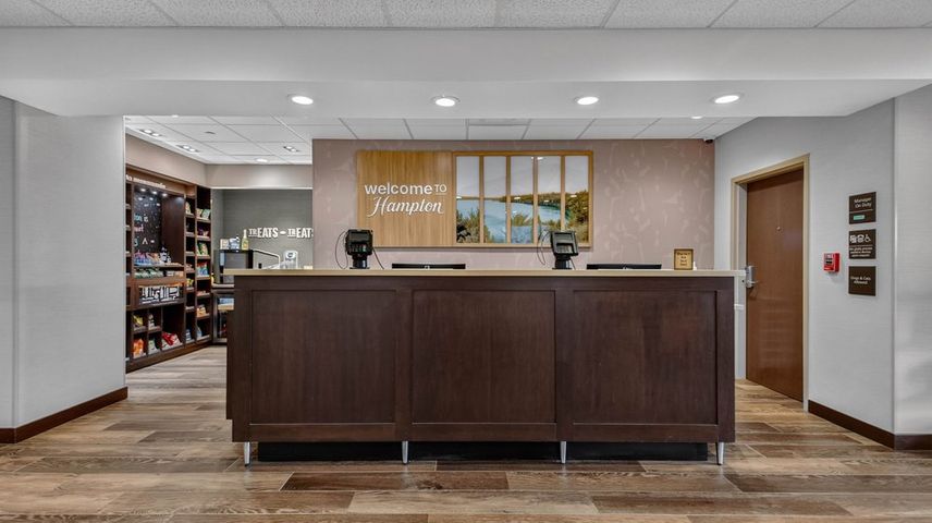 Front desk construction at Hampton Inn & Suites in Menomonie, WI - Hoeft Builders