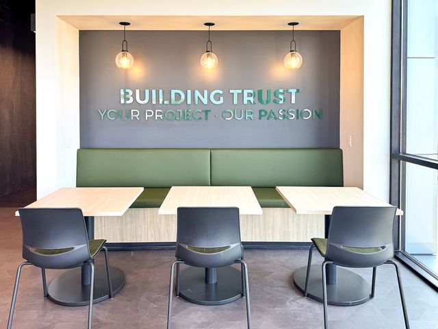 Corporate office interior construction for Cedar Corporation in Menomonie, WI - Hoeft Builders