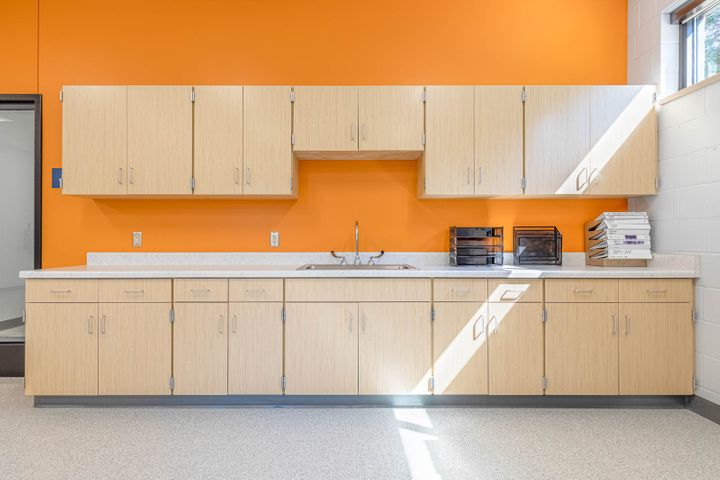 classroom casework at Elk Mound High School in northwest WI - Hoeft Builders