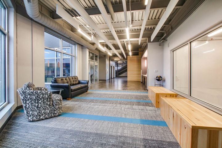 Office hallway construction at Elite Extra in Eau Claire, WI - Hoeft Builders