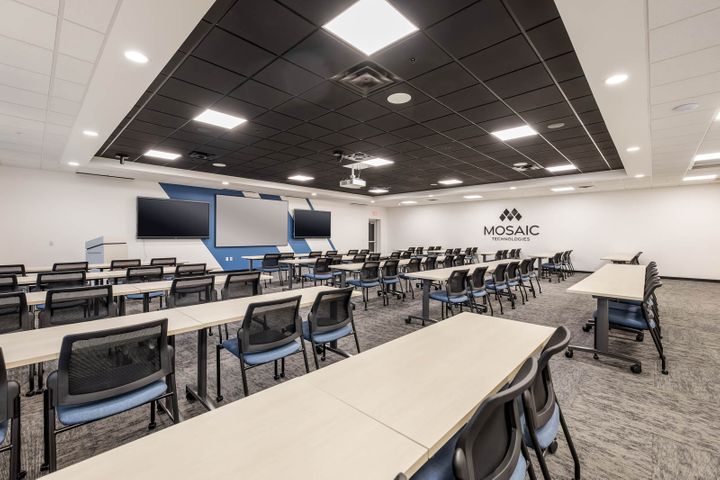 Office renovation with a large training room at Mosaic Technologies in Cameron, WI – Hoeft Builders