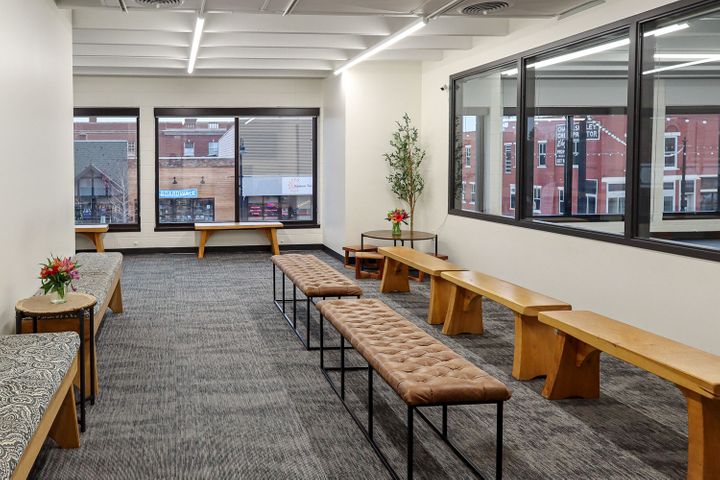 Parent's lounge construction at Christine's Dance Company in Rice Lake, WI, built by Hoeft Builders Dance studio construction parent's lounge at Christine's Dance Company in Rice Lake, WI - Hoeft Builders