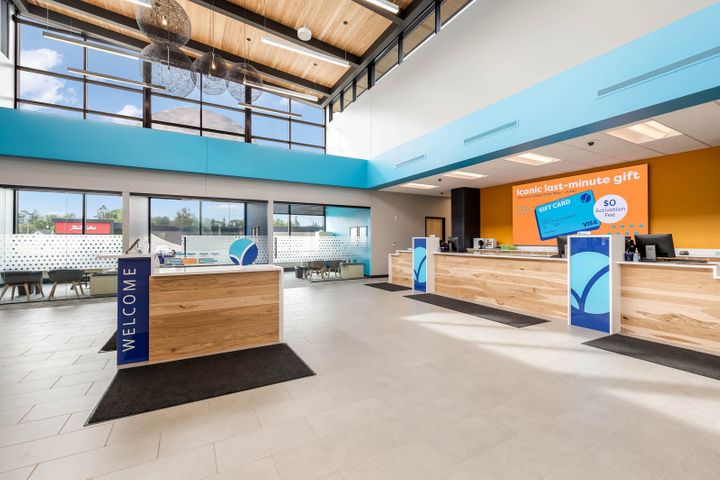 Credit union lobby interior for Superior Choice in Hayward, WI - Hoeft Builders