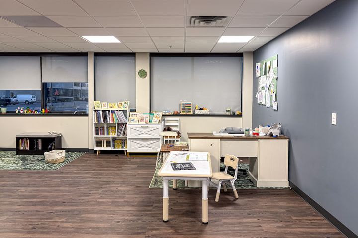 Image of a special education classroom at Veritas Classical Academy after the school renovation completed by Hoeft Builders. Classroom design at Veritas Classical Academy in Chippewa Falls, WI - Hoeft Builders