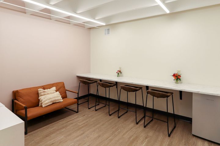 Dance studio lounge renovation at Christine's Dance Company in Rice Lake, WI, built by Hoeft Builders Lounge layout at Christine's Dance Company in Rice Lake, WI - Hoeft Builders