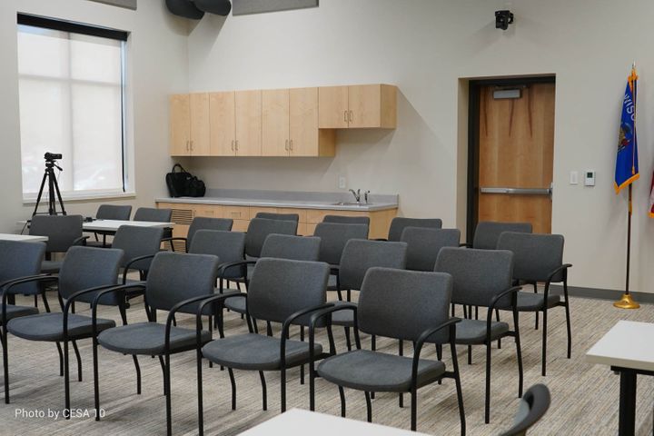 Board room interior renovation at Cadott District Office in northwest WI - Hoeft Builders