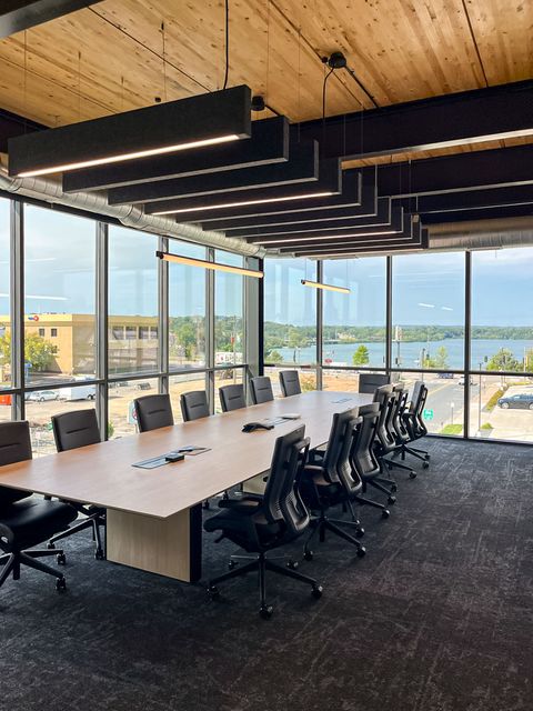 Conference room construction at Cedar Corporation in Menomonie, WI - Hoeft Builders