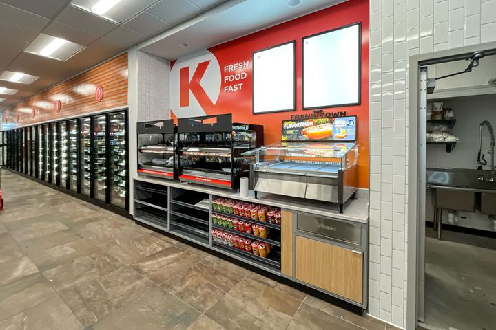 Interior construction at Circle K convenience store in Sparta, WI, built by Hoeft Builders Gas station store construction at Circle K in Sparta, WI - Hoeft Builders