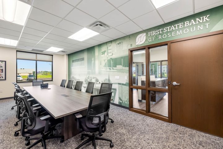 Bank conference room construction at First State Bank in Rosemount, MN - Hoeft Builders