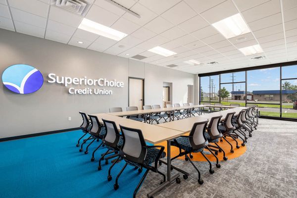 Conference room at Superior Choice Credit Union in Hayward, WI - Hoeft Builders