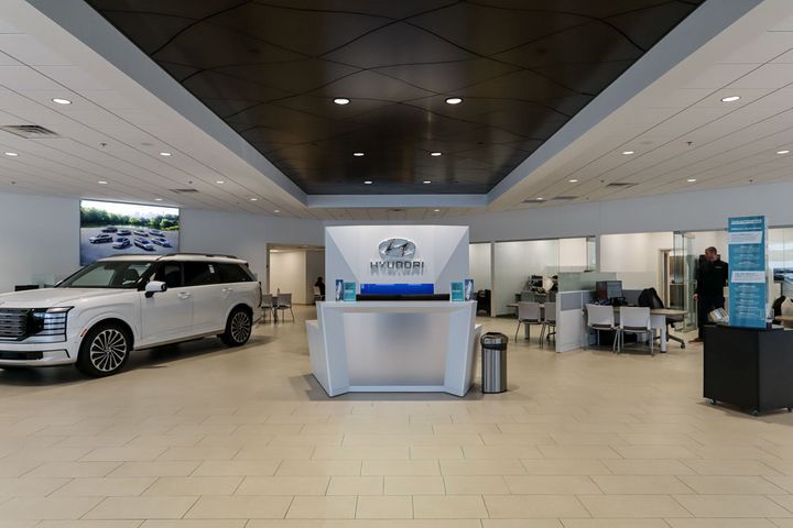Car dealership entry at One Automotive Hyundai in Eau Claire, WI - Hoeft Builders