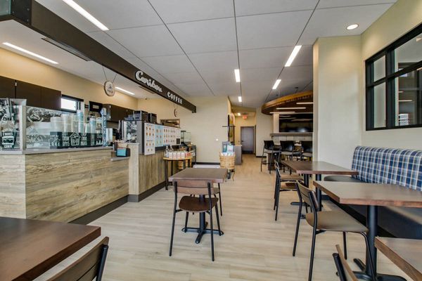 Cafe seating at Caribou Coffee in Chippewa Falls, WI - Hoeft Builders