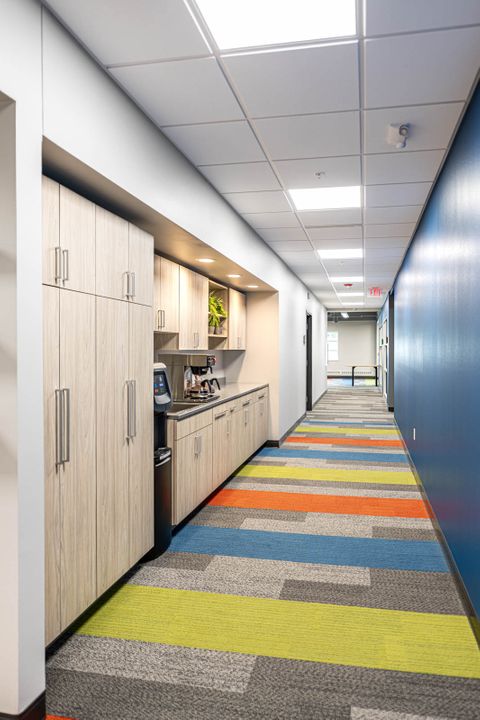 Office hallway at EO Johnson in Wausau, WI - Hoeft Builders
