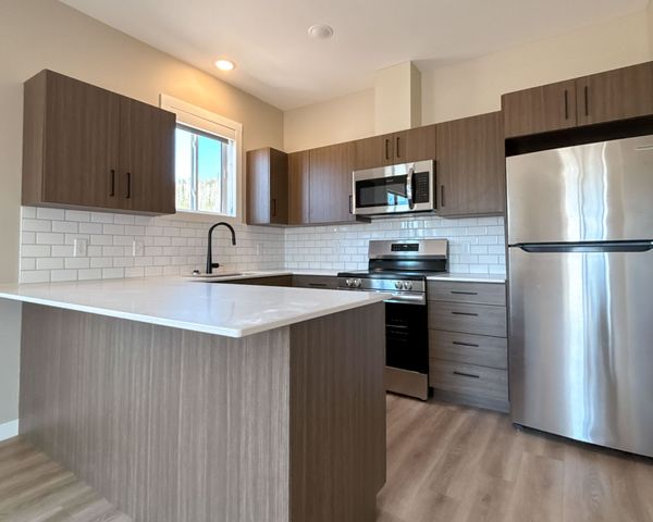 Apartment kitchen construction at Gunflint Vue in Grand Marais, MN - Hoeft Builders