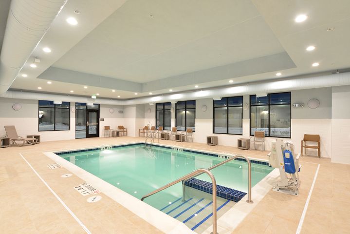 Hotel indoor pool construction at Hampton Inn in Menomonie, WI - Hoeft Builders