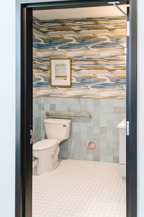 Orthodontic clinic in Woodbury, Minnesota, built by Hoeft Builders Bathroom design at Horton Orthodontics in Woodbury, MN - Hoeft Builders