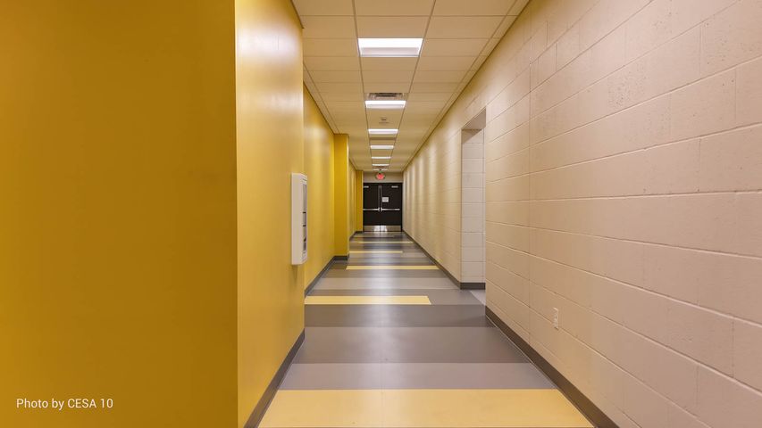 hallway construction at Cadott High School in northwest WI - Hoeft Builders