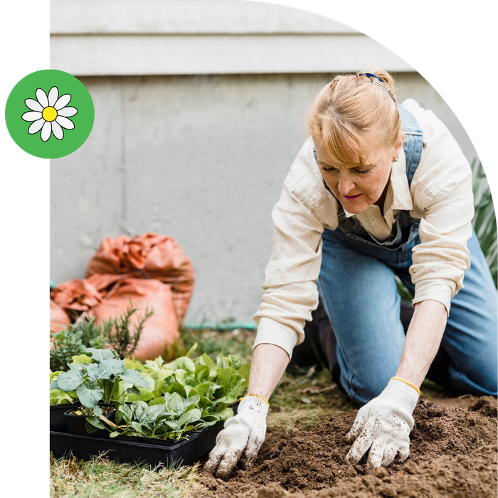 woman working in garden