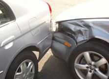 Image of two cars after a collision 