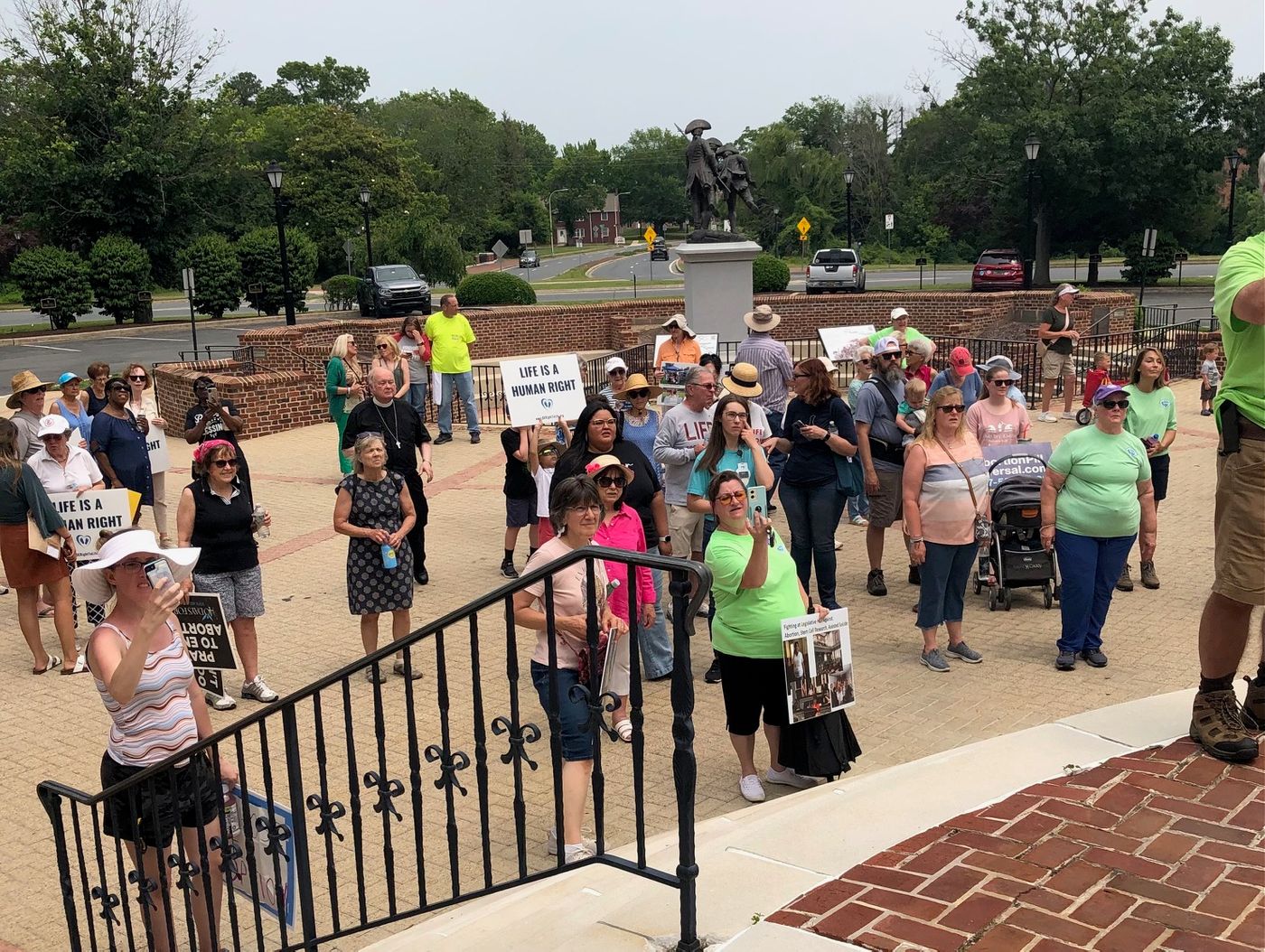 Attendees gather at East Steps