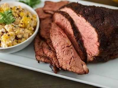 Smoked Tri - Tip with Grilled Corn Elote