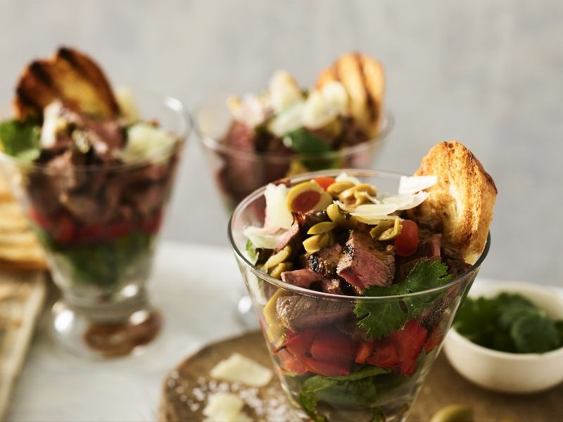 Tapas-Style Steak & Pepper Parfaits