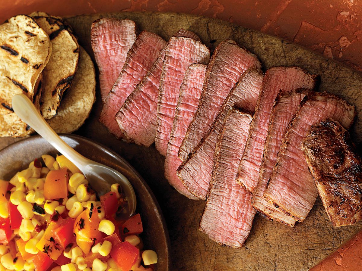 Grilled Southwest Steaks with Sunset Salad