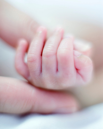 Closeup of a newborn's hand